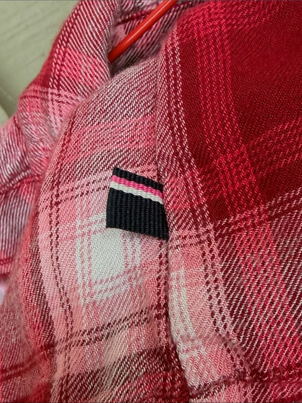 Tommy Hilfiger Red and White Plaid Shirt Dress